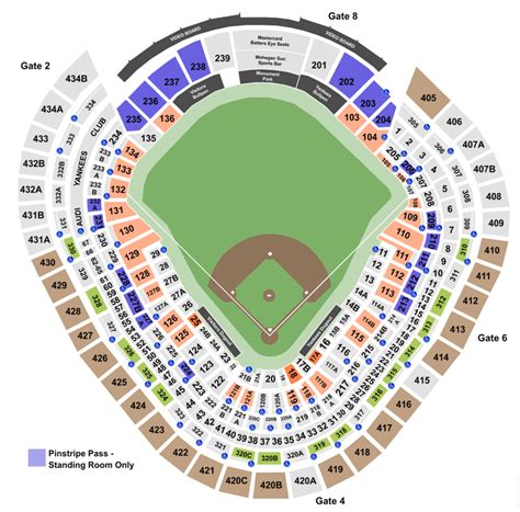 161 St. . Yankee stadium seating map